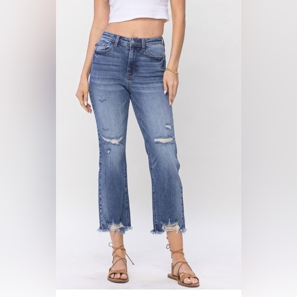 Judy Blue Denim - Judy Blue Destroyed Cropped Straight Leg